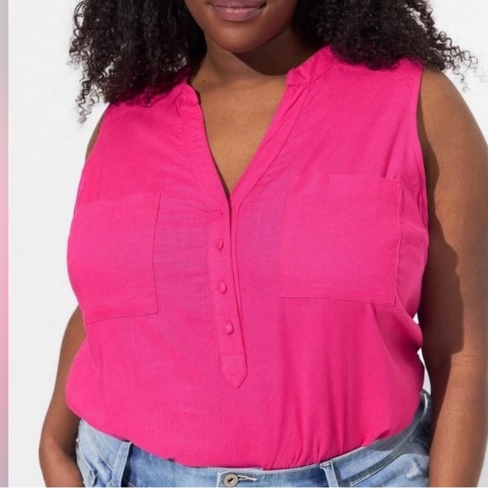 Torrid Pink Tank Top with Sleeveless Design